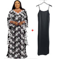 supply african plus sizeloose bat shirt women's colorful water-soluble lacev neck blouse robe dress