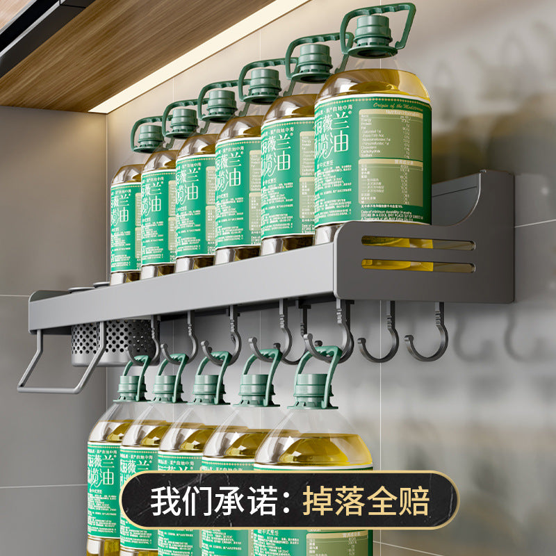 No punching kitchen rack wall-mounted multi-functional chopstick cartridge knife holder household seasoning condiment storage hanger