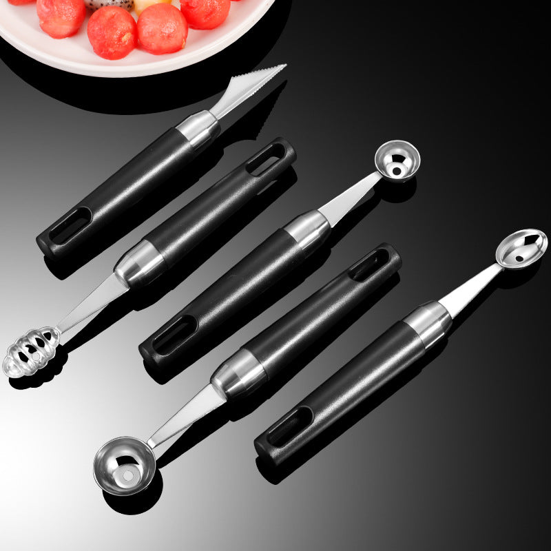 304 Stainless Steel Fruit Ball Digger Watermelon Digging Spoon Carving Knife Fruit Cutter Ice Cream Platter Tool Watermelon Spoon
