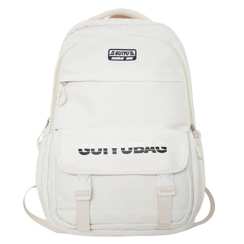 School season new nylon lightweight junior high school student schoolbag large capacity simple leisure bag trendy backpack