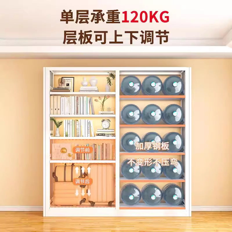 Home library steel bookshelf floor-standing storage rack children's bookcase picture book rack living room casual iron storage rack