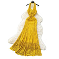 French chic v-neck halter lace dress - women's summer sexy slim-fit open back mermaid maxi dress