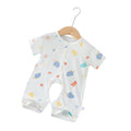 Baby short-sleeve romper, 100% cotton, newborn infant sleep sack, crawling suit, 0-1 year old, summer lightweight clothing