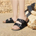 Men's birkenstock-inspired summer sandals: thick-soled, non-slip, casual unisex style with double buckle closure. perfect for outdoor wear, beach, and export