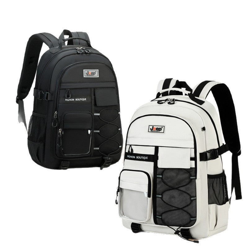 Jeep kids' large capacity school backpack - pressure-reducing, spine-protecting, waterproof backpack for grades 3-6 and middle school students (boys & girls)
