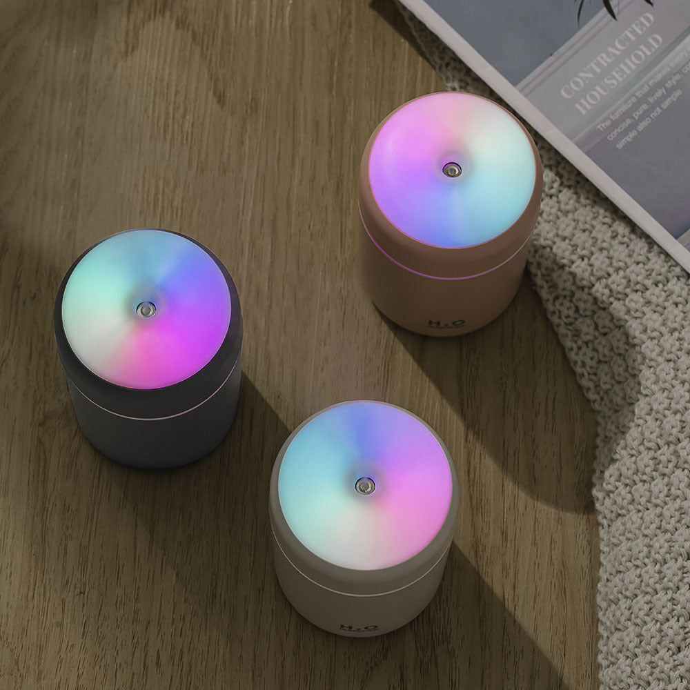 Customizable mini desktop air humidifier with ambient light - portable spray for office, home, and car