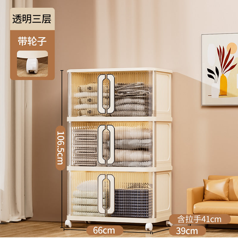 Multi-layer baby wardrobe Thickened baby storage cabinet Household snack sorting box Clothes storage Folding storage cabinet