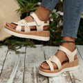 summernew arrival wedge sandals women's thick solevelcro cross strap roman shoes exportplus size women's shoes wholesale