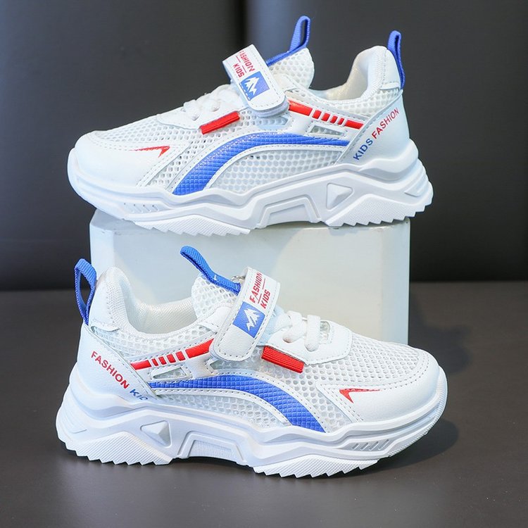 Boys shoes 2025 summer new mesh breathable children's little white shoes boys hollow middle and older children's shoes sports shoes tide