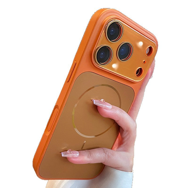 Large viewing window suitable for iphone17pro mobile phone case apple 13 high-end ai button anti-fall protective cover