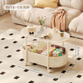 Cream style movable coffee table small apartment living room sofa side cabinet side coffee table simple modern storage trolley