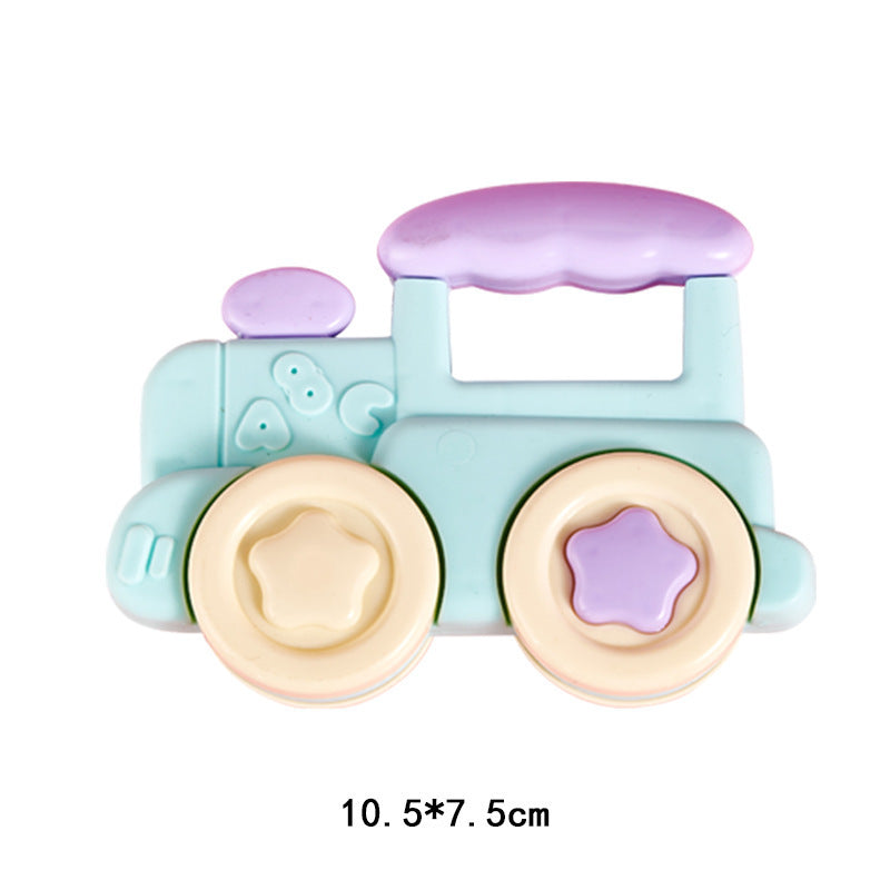 Cross-border  export baby hand rattle toy can bite tooth glue grinding teeth 0-1 year old early education puzzle hand ball
