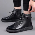 Spring/summer new men's leather shoes - versatile korean style, british fashion, trendy men's shoes, business martin boots, lace-up casual shoes