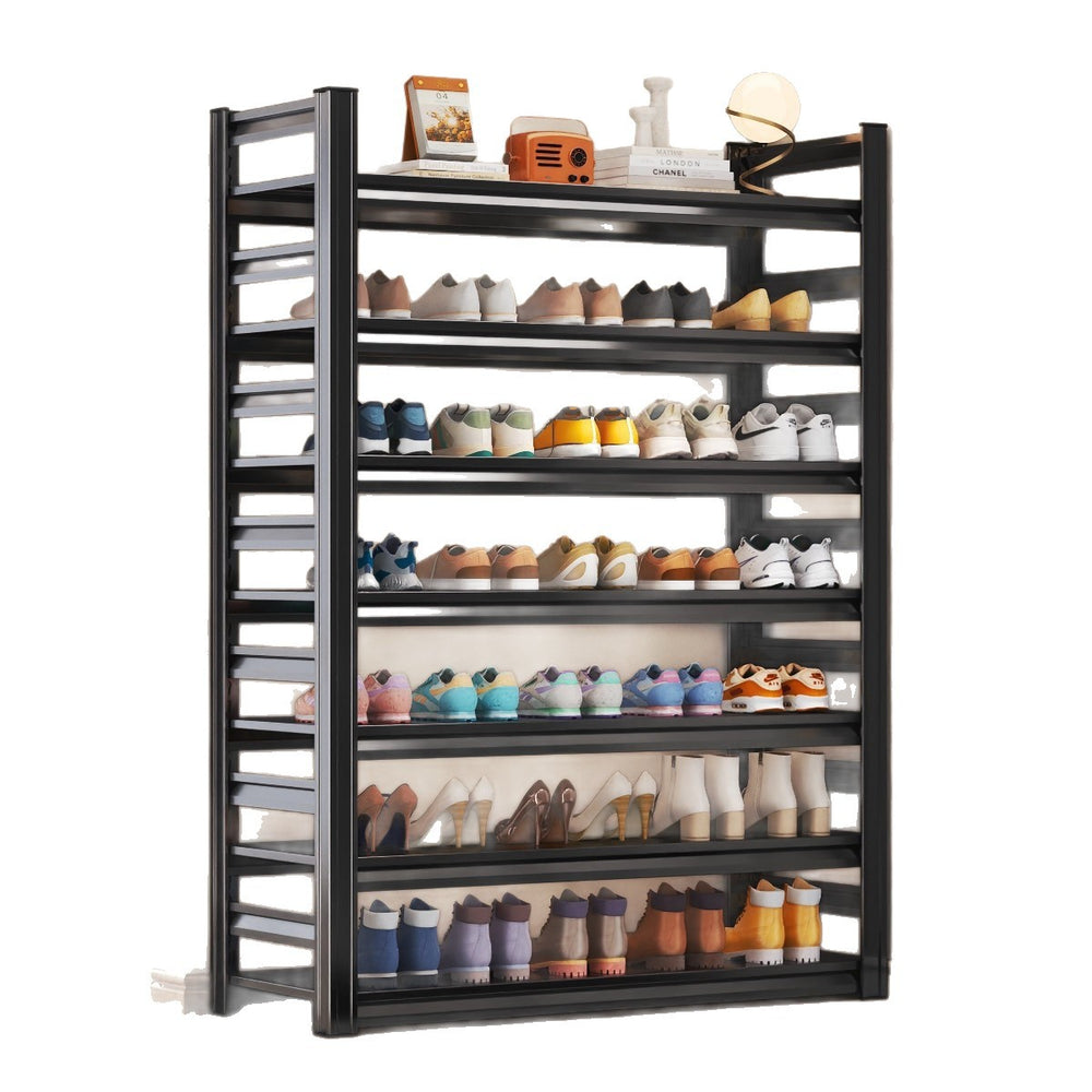 Shoe rack indoor entrance door floor-standing moisture-proof iron multi-layer storage rack shoe cabinet door all-in-one cabinet steel shoe cabinet