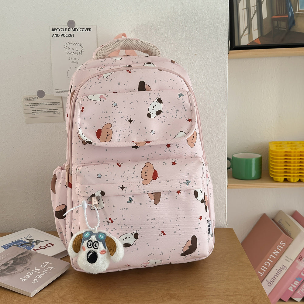 New arrival cartoon nicheeasiest for match school bag korean style girl bag style printing graffiti student women's backpack waterproof backpack
