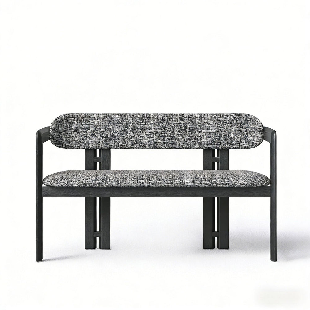 Medieval style solid wood bench for home stool bed end stool backrest bench soft bench black shoe changing stool