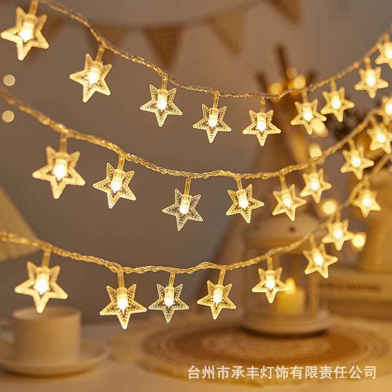 LED star light string small colorful lights outdoor camping lights tent canopy atmosphere decorative lights battery solar flashing lights