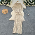 Cut out age reduction suit female k-stylefashionlooseeasiest for match lapel short-sleeved knittingtopshigh waist silm skirt