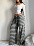 Amazon american retrostripes pantsfall and winterplaid lazy casual pants feel soft and waxy outweardrapedstraight-leg long