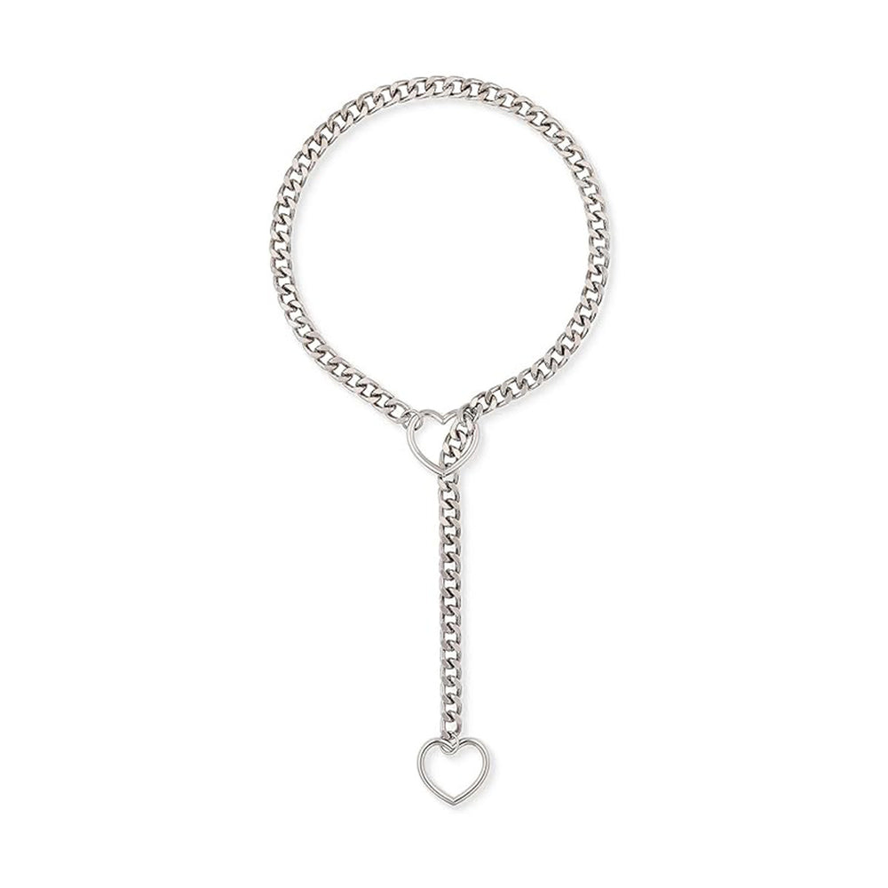 Amazon wide light luxury style y-ring slider chain stainless steel necklace handmade punk cuban chain necklace