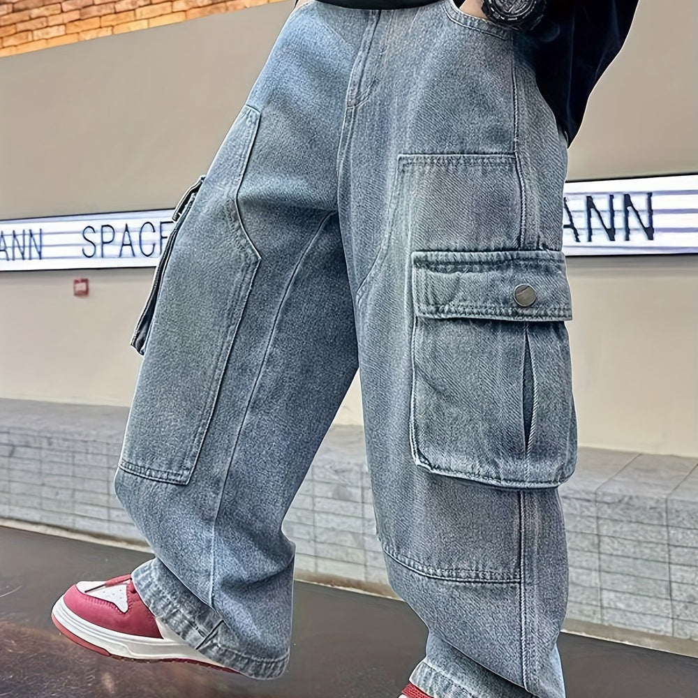Boys' workwear jeans - spring/autumn  new collection - kids' autumn pants - stylish long pants for older boys - trendy