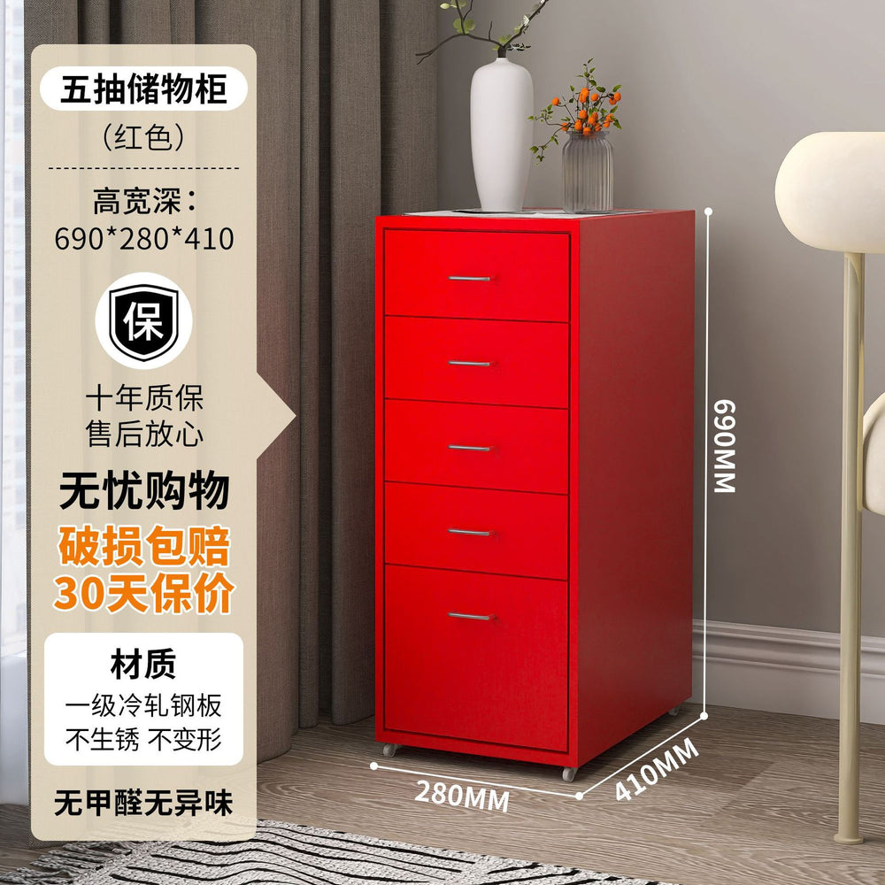 Wrought iron storage cabinet - multi-tier drawer unit for living room, bedroom, and girls' room - cute and practical floor-standing combination storage cabinet