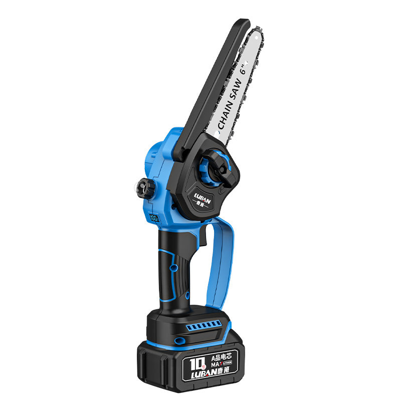 6-Inch lithium chainsaw household rechargeable 6-inch small manual mini saw brushless woodworking special single-handed logging chainsaw