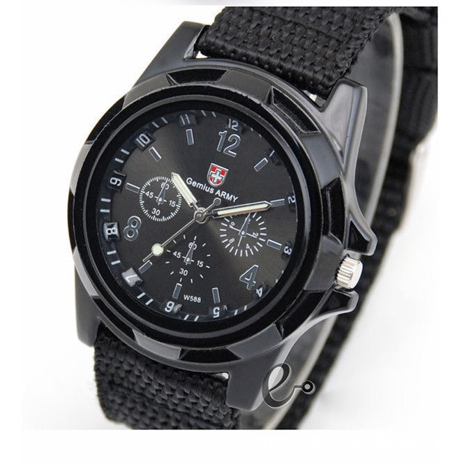 fashion nylon strap men's watch, canvas strap military watch, trendy luminous hand sports watch, unisex watch