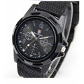 fashion nylon strap men's watch, canvas strap military watch, trendy luminous hand sports watch, unisex watch