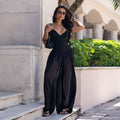 C7738 cross-border    new women's summer sexy mesh camisole jumpsuit