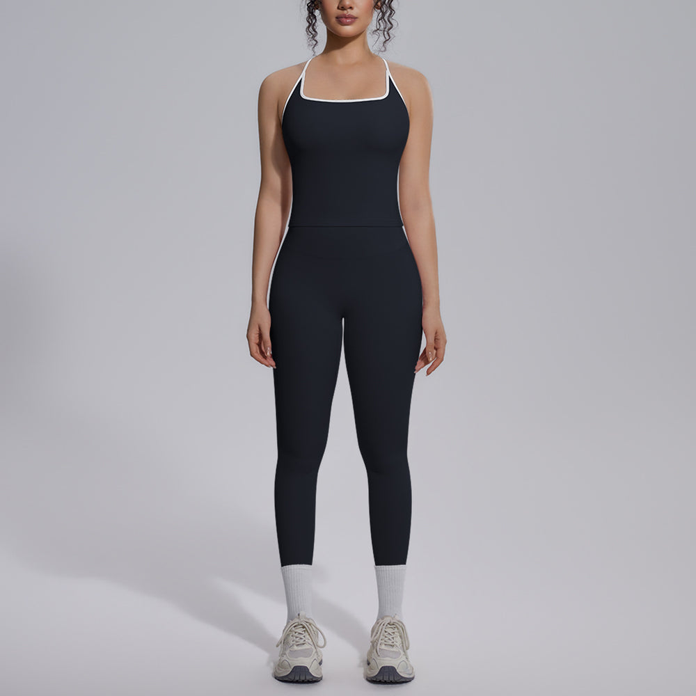 new arrival nude tight-fitting yoga clothes high waist hip lift quick-drying sports beautiful back outdoor running fitness clothes suit