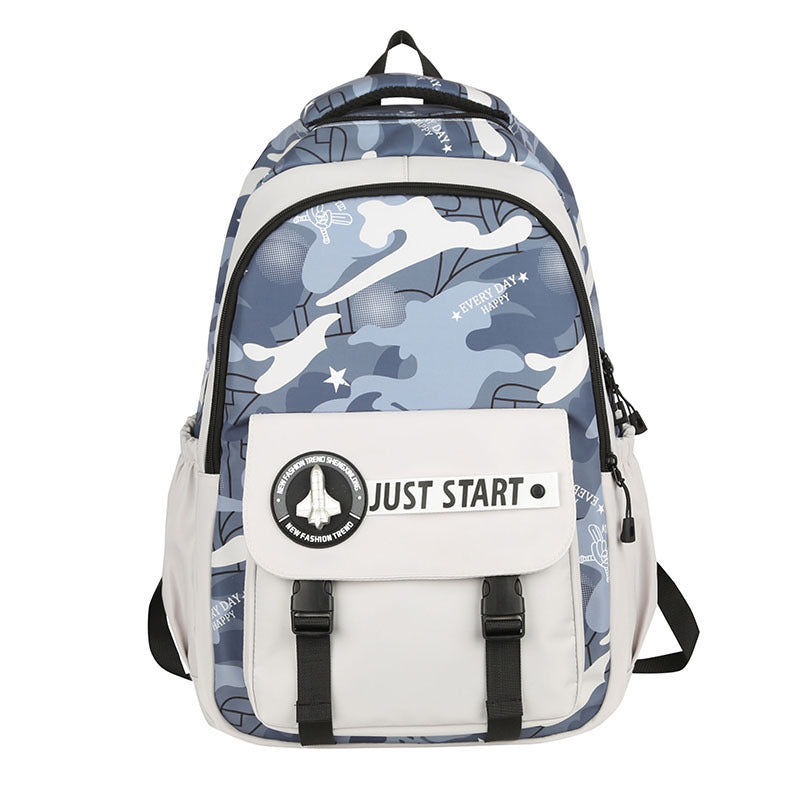 New small camouflage large-capacity schoolbag, junior high school student fashion backpack, outdoor lightweight Mori backpack, computer bag