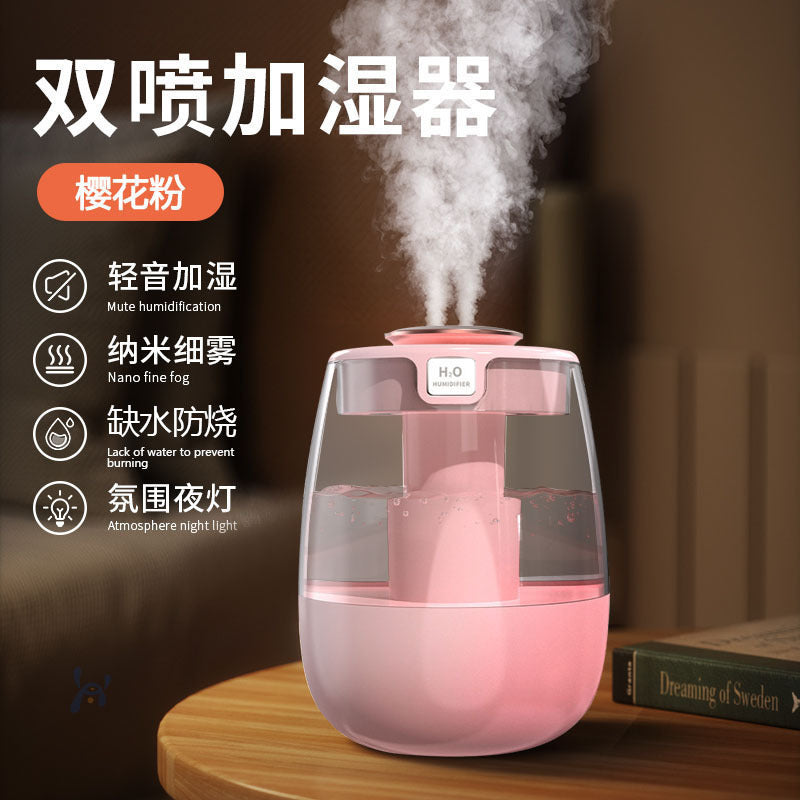 large capacity transparent humidifier with digital display, night light, quiet operation, hydration, gift for office, pregnant women, and baby bedroom