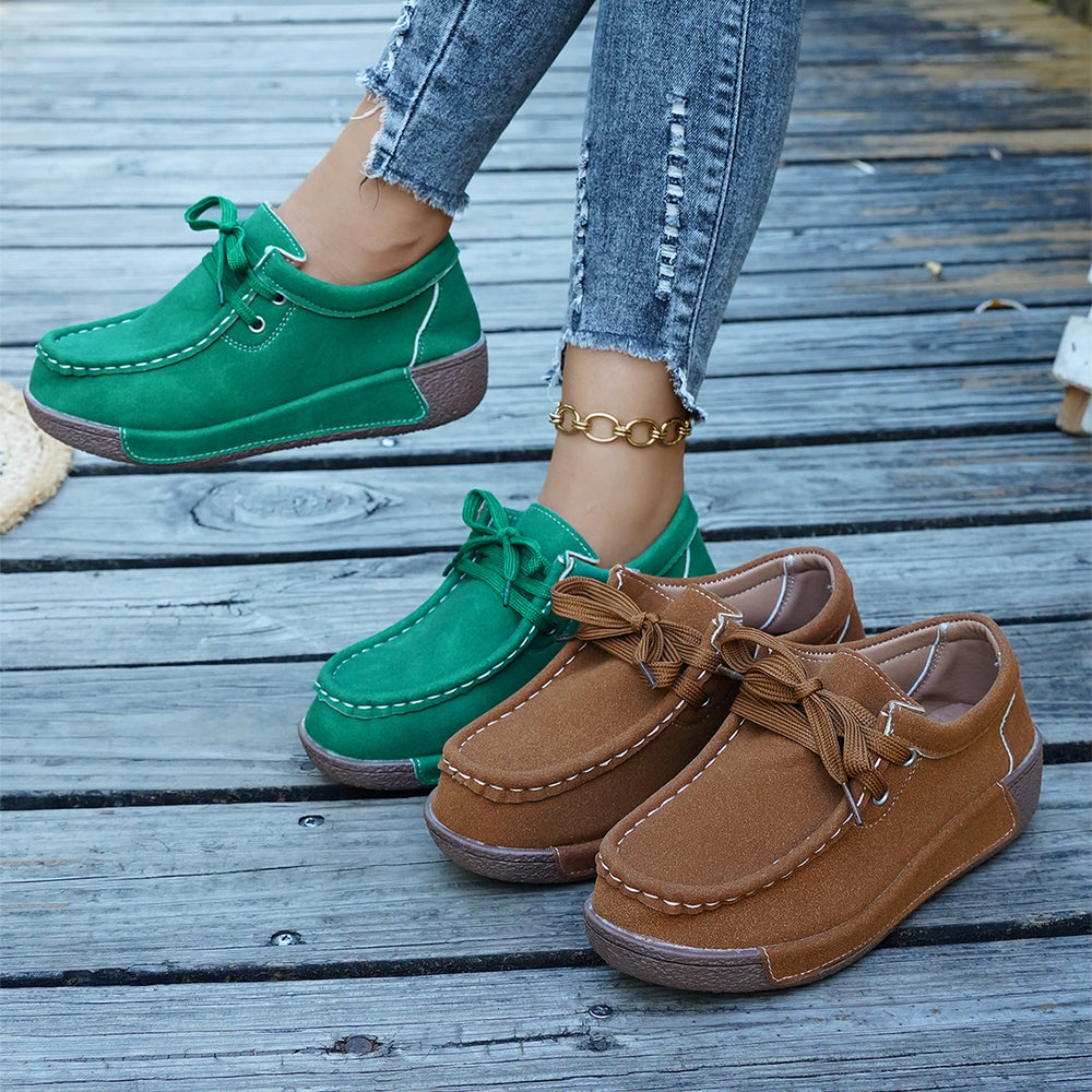 plus sizespring & fallnew arrival rocking shoes plaid soft bottomladieswear shoes hidden heelthick solecasualflats women's wholesale