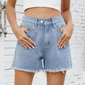 Fashion cross-border foreign trade  summer new  independent station washed versatile denim shorts slimming look hot pants
