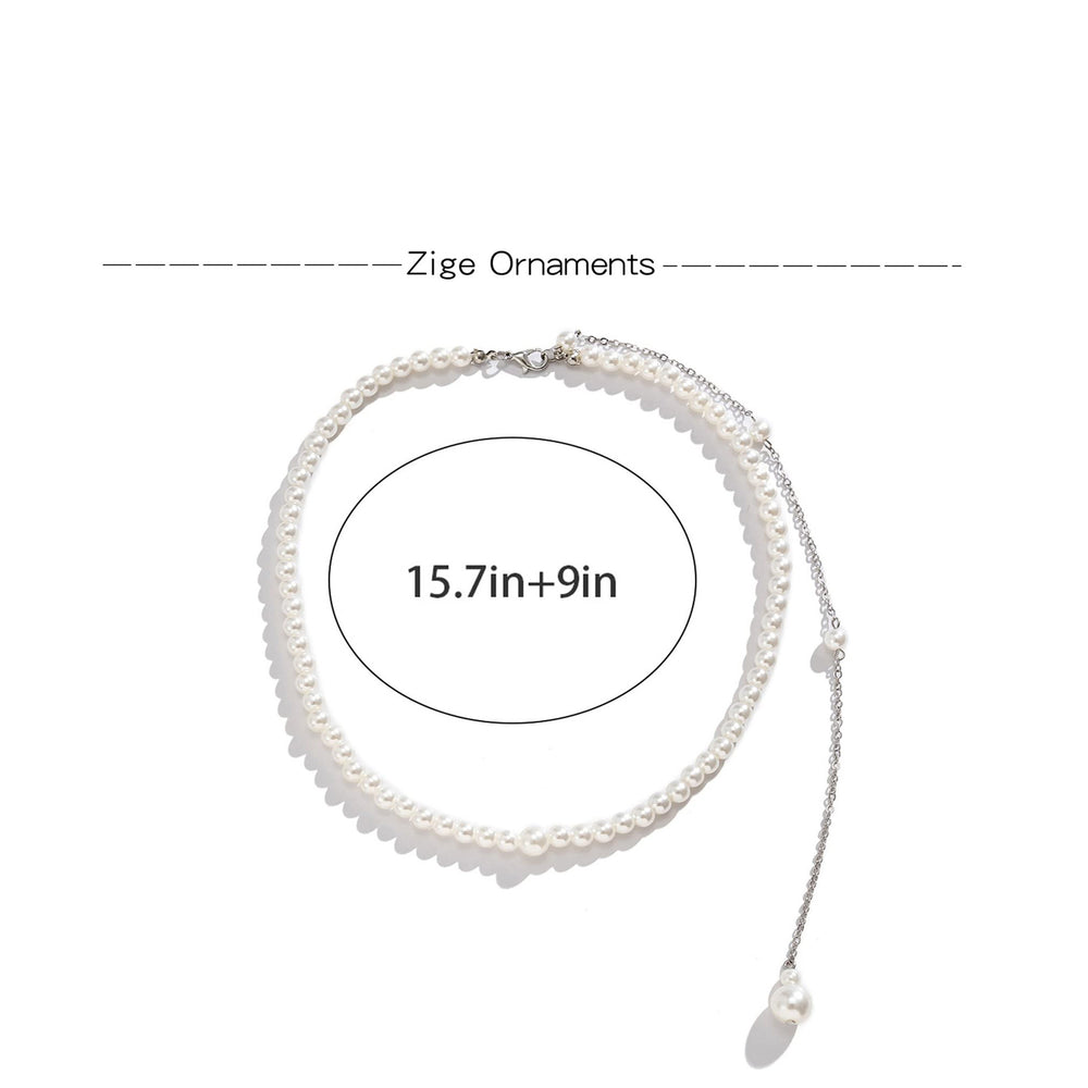 European and american cross-border jewelry sexy imitation pearl necklace female bride pearl long back chain body chain foreign trade chest chain