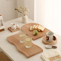 Nordic irregular plate dinner plate western food plating simple solid wood tray ornament for home korean style ins style