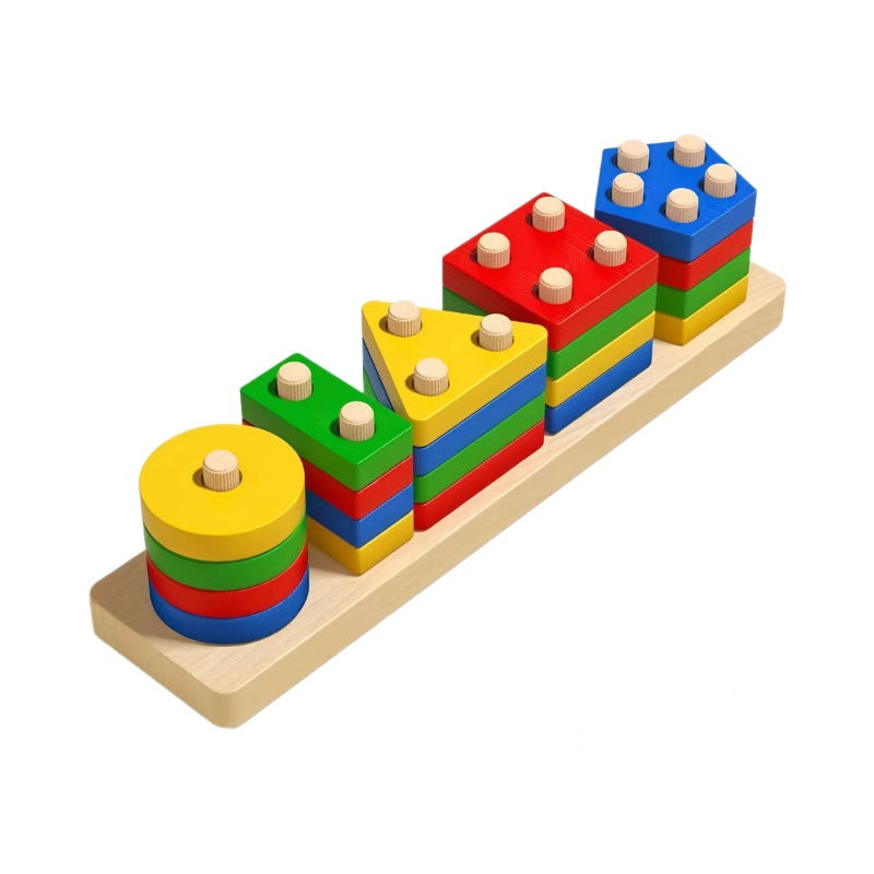 Baby educational toys for brain development - montessori early learning geometric stacking rings - shape matching toys for toddlers (ages 1-3)