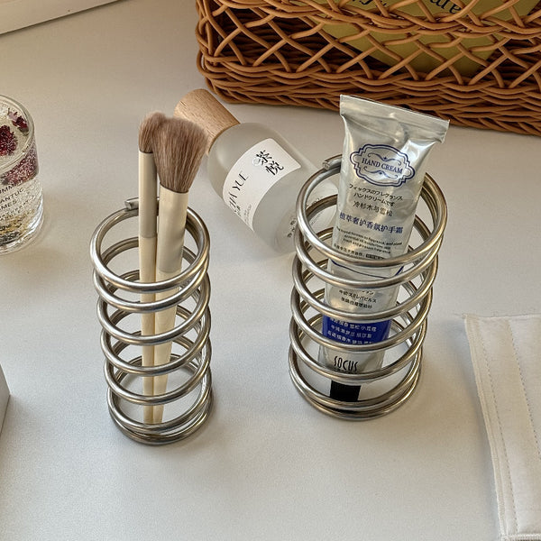 304 stainless steel spring toothbrush holder hollow free punching electric toothbrush holder bathroom storage toothpaste holder