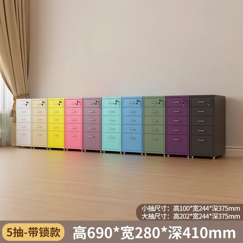 Haiermo cream style eight drawer cabinet movable desk under drawer cabinet living room bedroom room storage dopamine popular