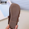 Vancahao girls' shoes:  autumn new collection - velvet bow princess shoes, kids' grandmother shoes, single shoes
