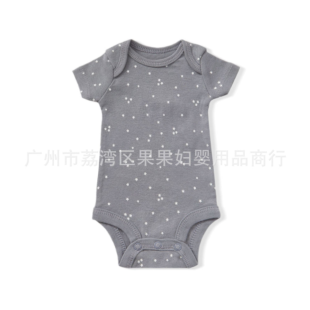 Export children's clothing baby clothes baby boy short-sleeved jumpsuit rompers boy summer clothing newborn triangle khaki