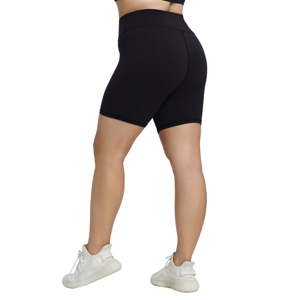 Plus size high waisted biker shorts buttery soft yoga shorts