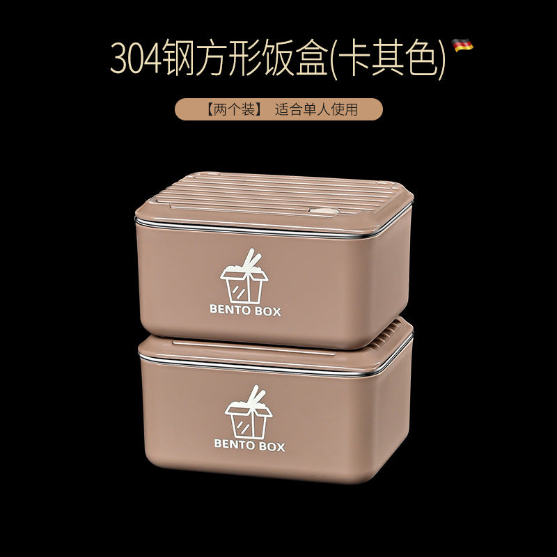 304 stainless steel food crisper lunch box office workers can microwave oven heating with rice lunch box sealed bento box
