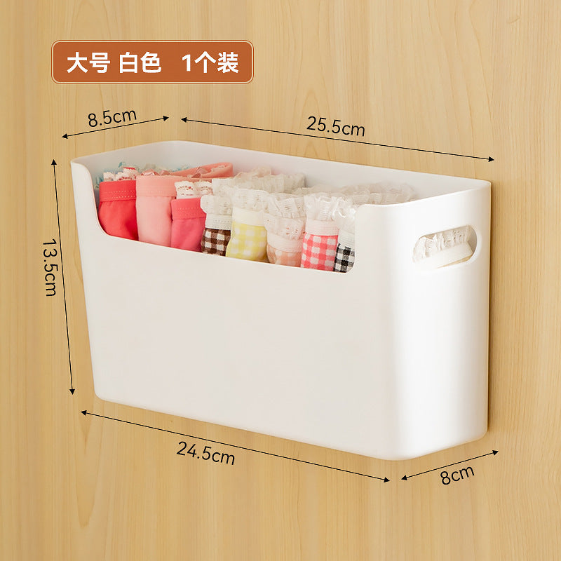 Bathroom wall-mounted underwear storage box Plastic finishing underwear storage box Wall-mounted non-punching socks storage box