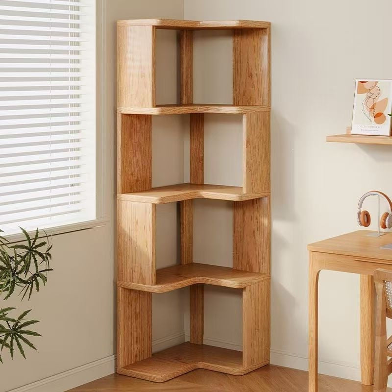 Rotating bookshelf, large capacity home storage rack, living room bookshelf, floor-standing storage rack, wall-mounted student bookcase, wooden bookshelf
