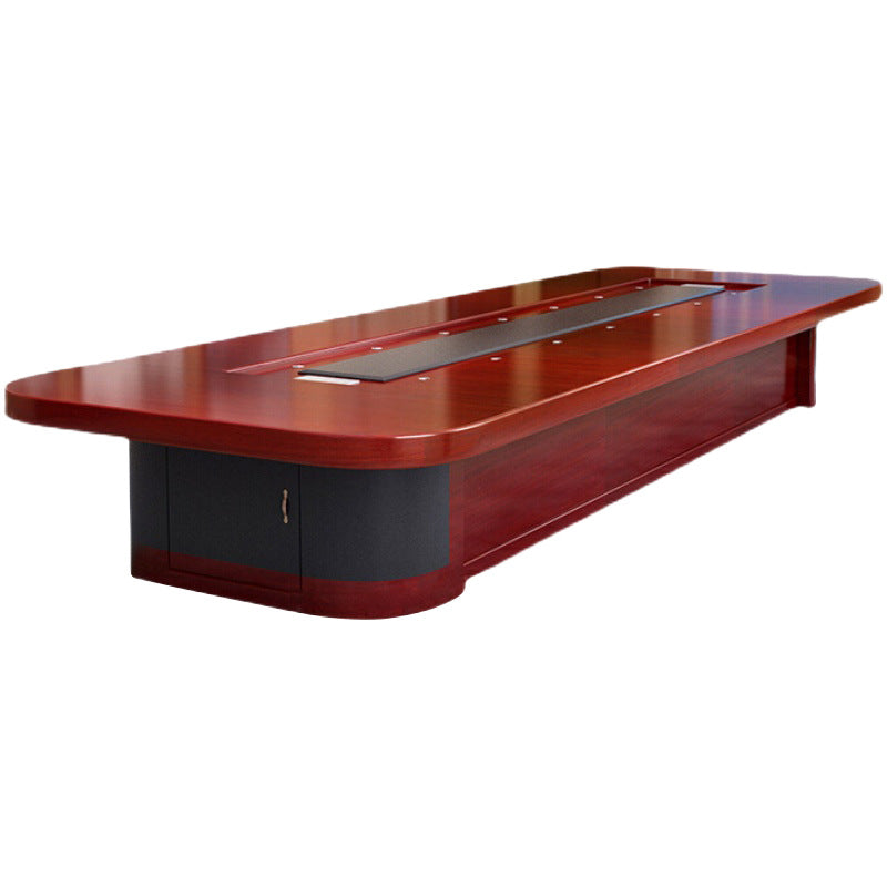 Saint li paint conference table with solid wood veneer, large oval negotiation table and chair set for corporations