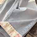 Spring new korean style girls' lace bow denim pants, fashionable and stylish children's trousers, trendy kids' clothing