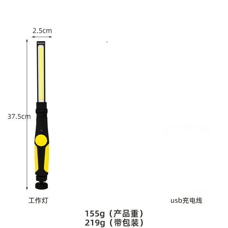 Cross-border magnetic highlight COB work light stepless dimming automotive lighting led hand-held USB charging maintenance light