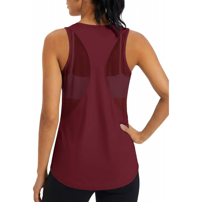 Amazon european style casual versatile women's sports tank top -  designer sleeveless top